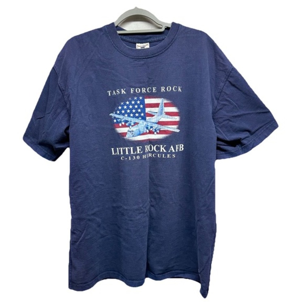 Oarsman 913 T-Shirt Mens XL‎ Navy Blue Little Rock AFB C-130 Hercules Military